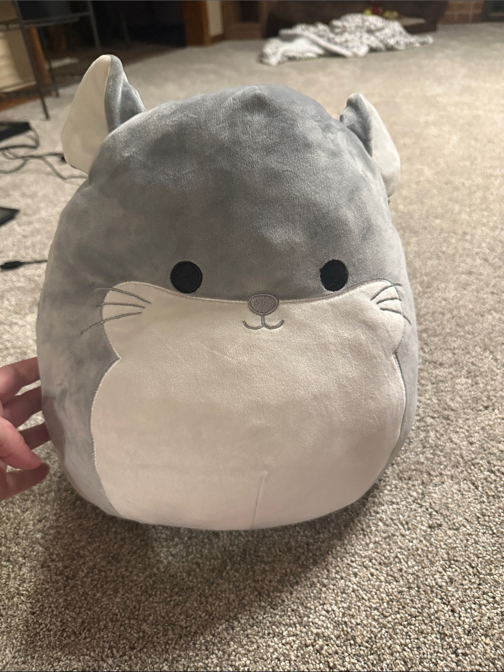 Gray/white Squishmallow mouse - smoke free home and no marks, tips, stains